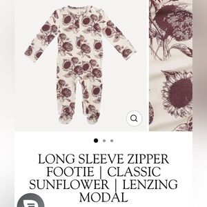 Raisin purple classic sunflower modal footie zippie sleeper floral flower girl